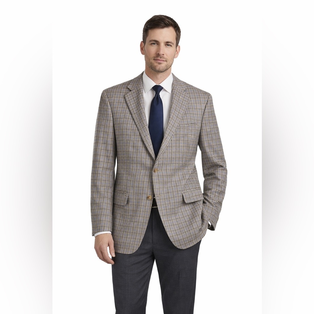 Coppley Men’s 42T Plaid Wool Silk Sport Coat Blazer‎